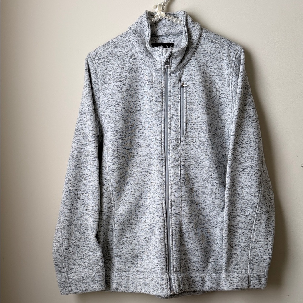 Elegant Gray Zip-Up Cardigan